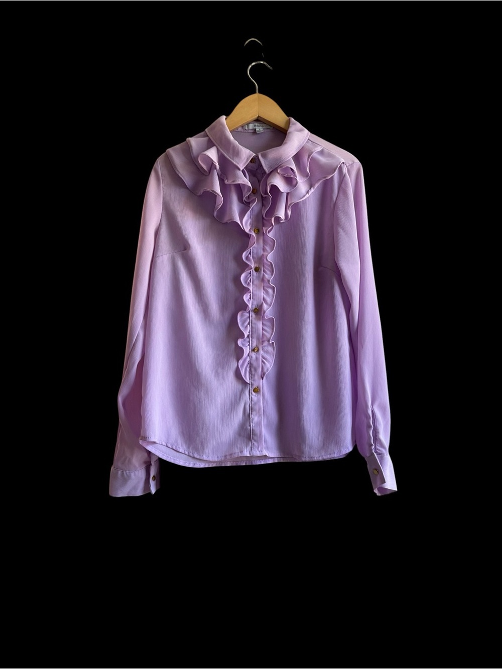 Lilac Ruffle Front Blouse - Women